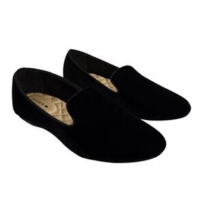 Birdies The Starling Velvet Comfort Loafers Flats Womens Sz 7 Blk Slip On Casual